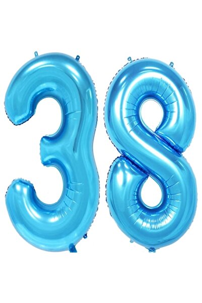 OEM Set 2 baloane folie, ESB, Albastru, aniversare 38 ani, 100 cm