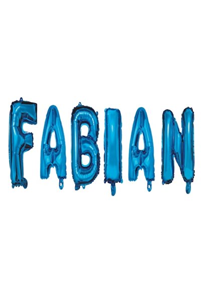 OEM Σετ μπαλονιών με γράμματα - Όνομα «Fabian», μπλε, 40 cm