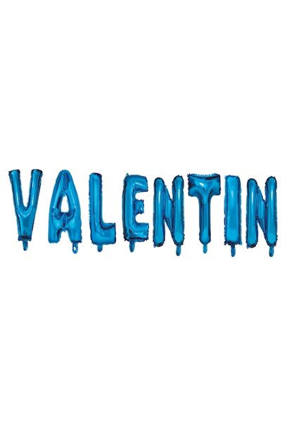 OEM Set Baloane Litere Nume Valentin, Albastru, 40Cm