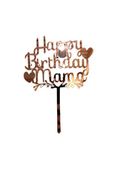 OEM Cake topper model La multi ani Mama, Rosegold, 11x14cm