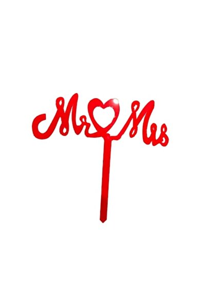 OEM Decor tort Mr&Mrs pentru nuntă, roșu, 14cm
