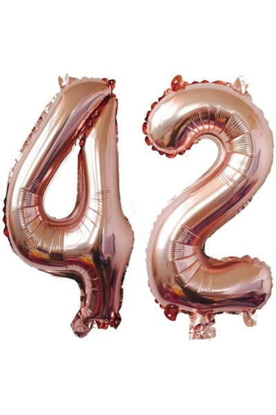 OEM Set 2 baloane folie, ESB, Roz Gold, aniversare 42 ani, 100 cm