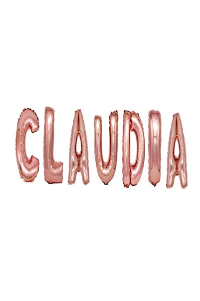 OEM Σετ μπαλόνια με γράμματα Claudia, ροζ χρυσό, 40 εκ.