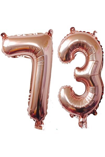 OEM Set de 2 baloane folie, ESB, Auriu roz, aniversare 73 de ani, 105 cm