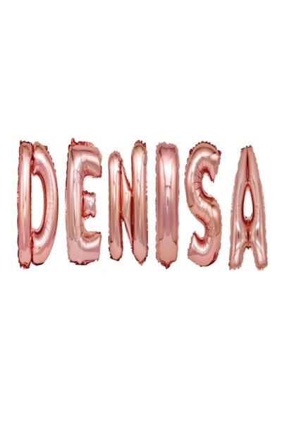 OEM Set baloane cu litere Nume Denisa, Auriu roz, 40 cm