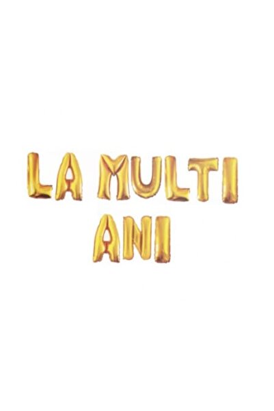 OEM Set de 10 baloane folie, mesaj „La Multi Ani”, aurii, 40 cm