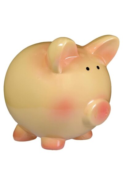 OEM Ceramic Piggy Bank, Cream, 17x15x17 cm