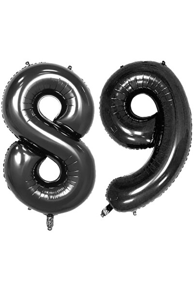 OEM Set 2 baloane folie, ESB, Negru, aniversare 89 ani, 100 cm