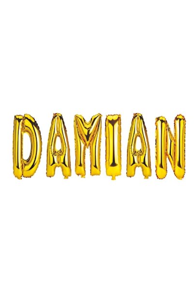 OEM Set Baloane Nume Damian, Auriu, Decor Wili Rom, 40Cm