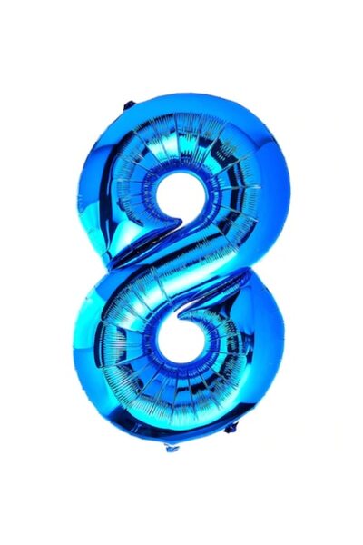 OEM Balon folie albastru, numărul 8, 81 cm