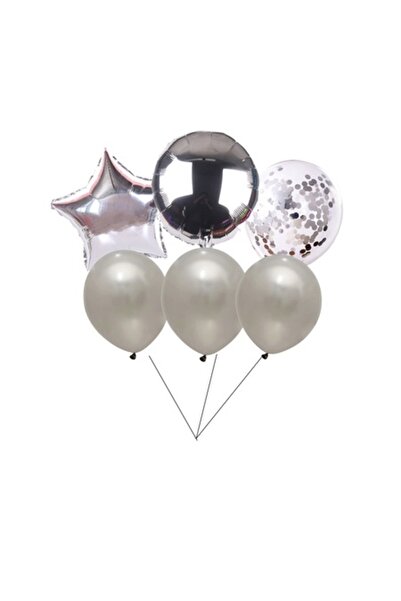 OEM Комплект сребърни балони, 6 бр.
