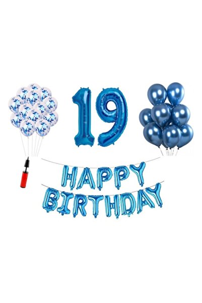 OEM Set de 36 de baloane, La mulți ani aniversare 19 ani, numere folie 100 cm...