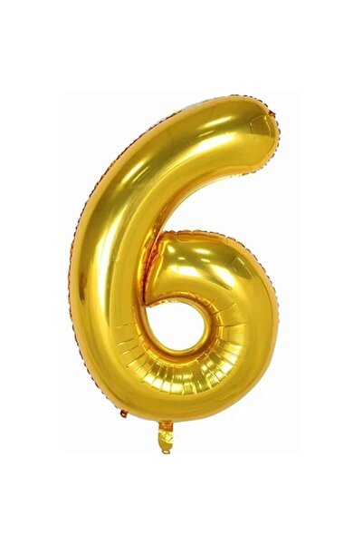 OEM Balon folie, ESB, Auriu, cifra 6, 100 cm
