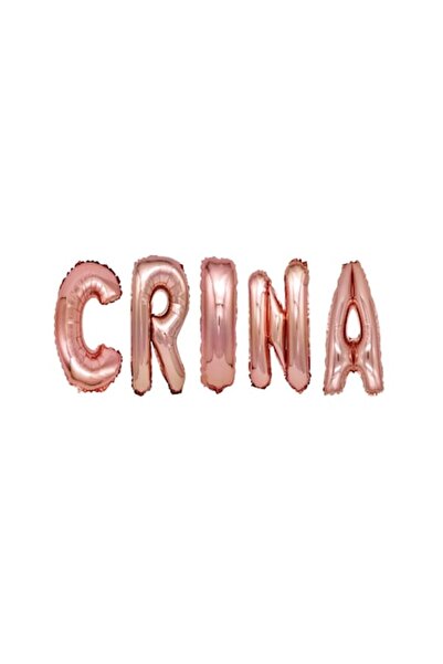 OEM Set baloane cu nume și litere „Crina”, auriu roz, 40 cm