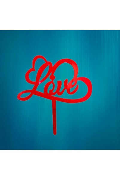 OEM Decor pentru tort cu dragoste, design cu inimă, roșu