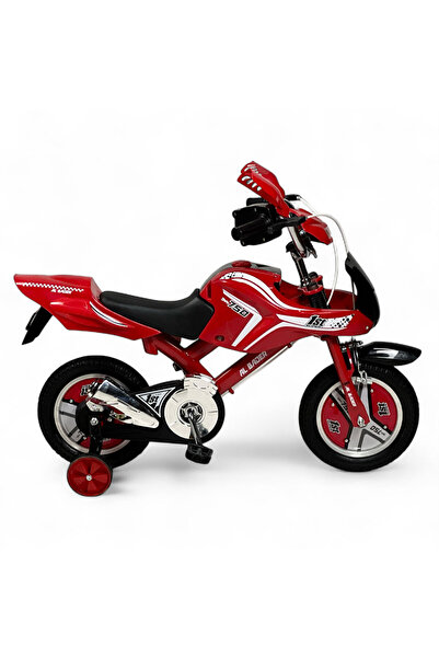 ALBADER Kids Bike 12 Inch Motorcycle Design, Bicycle With Motorcycle Sound Effects, Bike With Leather Seat