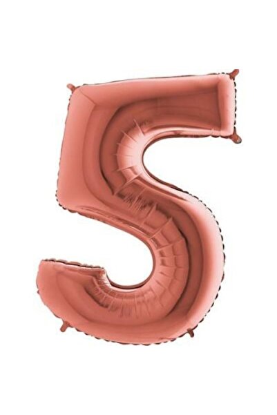 CAM TOYS Figurină balon din folie, numărul 5, auriu roz, 100 cm