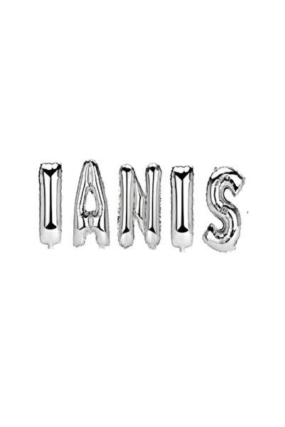 OEM Set Baloane Litere Nume Ianis, Argintiu, 40Cm