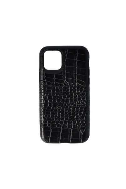 FONIX Husa Crocs Leather compatibila cu iPhone 11 Pro Max, Negru