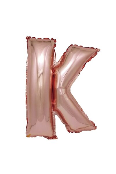 OEM Μπαλόνι από ροζ χρυσό φύλλο, Mirific Party, γράμμα K, 40 cm, κοραλλένιο ροζ