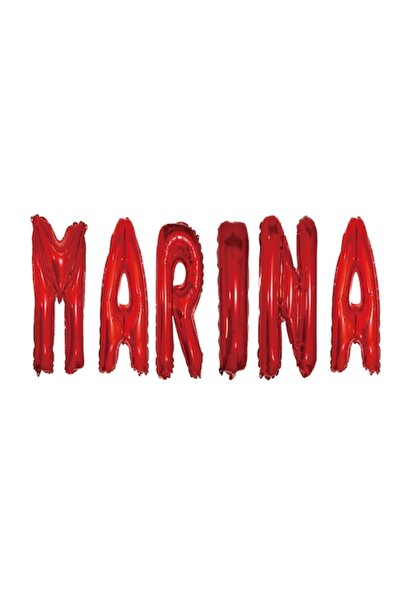 OEM Σετ μπαλόνια με γράμματα, όνομα Marina, κόκκινο, 40 εκ.