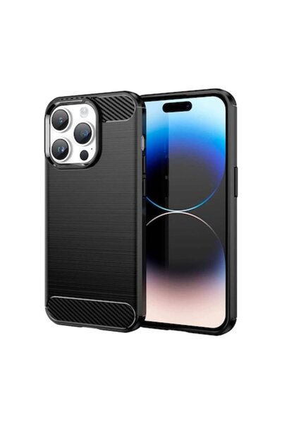 FONIX Husa Protectie Silicon Antisoc Carbon Titan TPU Negru compatibila cu iP...