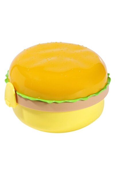 Jumbo Recipient alimentar în formă de hamburger, 4 compartimente, include tac...