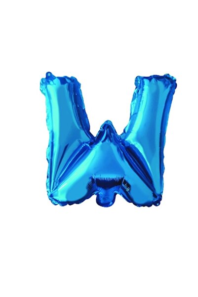 OEM Balon folie metalizată albastru, Mirific Party, litera W, 40 cm