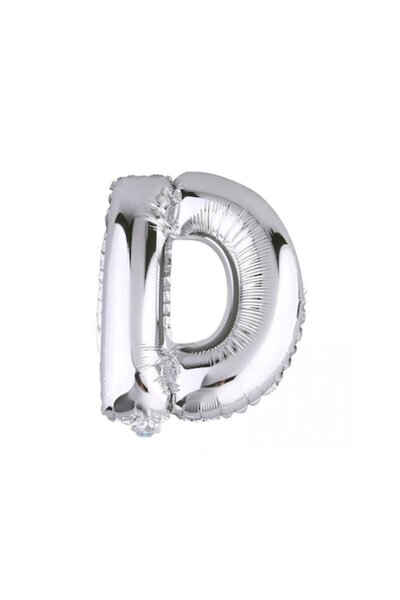 OEM Φόιλ μπαλόνι γράμμα D, ESB, 35 cm, ασημί