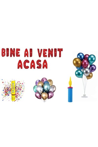 OEM Set Baloane Bine Ai Venit Acasa, Cake Topper Cadou, 77 Buc, Rosu