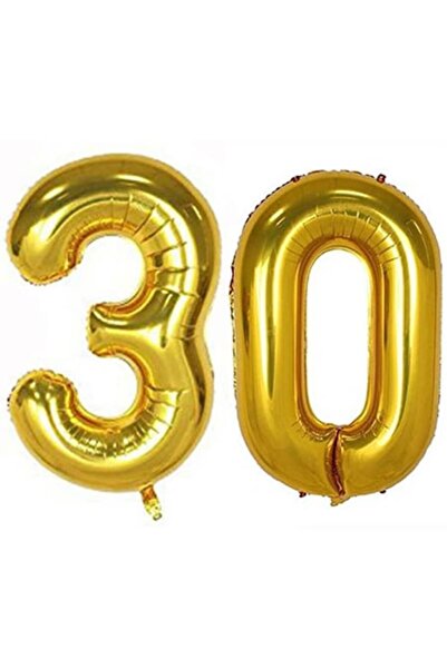 OEM Set 2 baloane folie cifra, ESB, Auriu, aniversare 30 ani, 100 cm