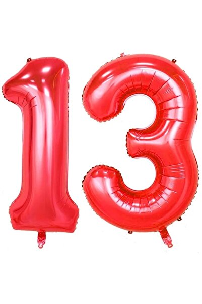 OEM Σετ 2 μπαλόνια αλουμινίου, ESB, Κόκκινο, 13α γενέθλια, 100 cm