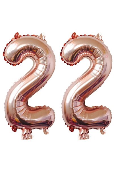 OEM Set of 2 foil balloons, ESB, Rose Gold, 22nd anniversary, 100 cm
