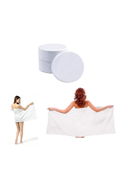 FONIX Travel Compact – Set of 3 Compressed Bath Towels, 70x140 cm, Cotton, White