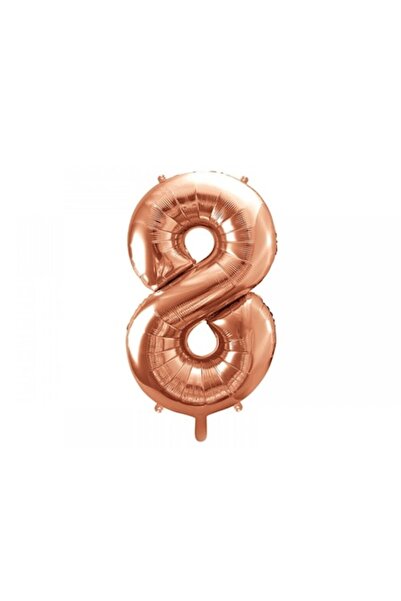 DECO Foil Balloon Figure, Number 8, Rose Gold
