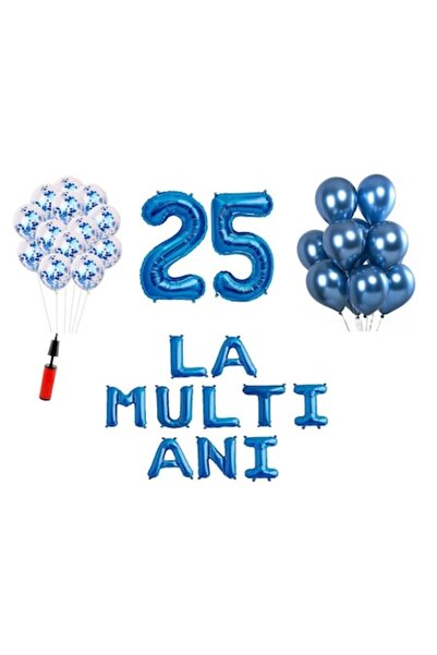 OEM Σετ 33 μπαλόνια, Happy Birthday 25 years, αριθμοί από αλουμινόχαρτο 100 c...