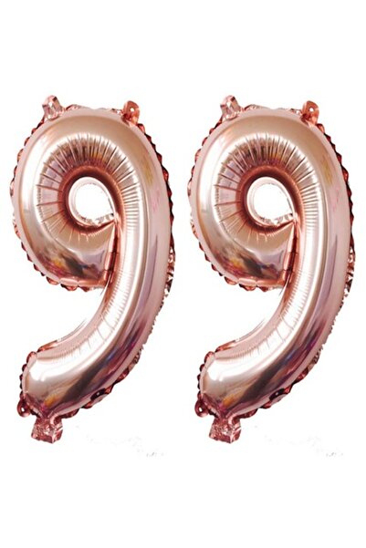 OEM Set de 2 baloane folie, ESB, auriu roz, aniversare 99 de ani, 105 cm