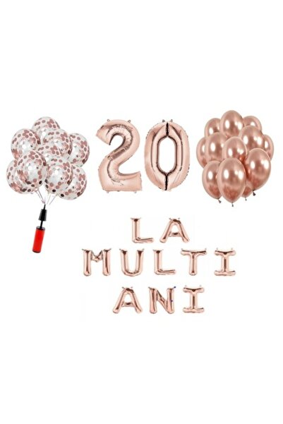 OEM Set baloane, 33 piese, „La mulți ani”, aniversare de 20 de ani, număr fol...