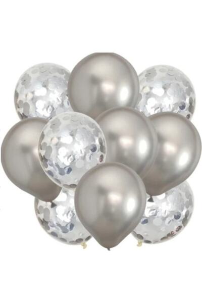 Shop Carnaval Set de 20 de baloane de petrecere, argintii