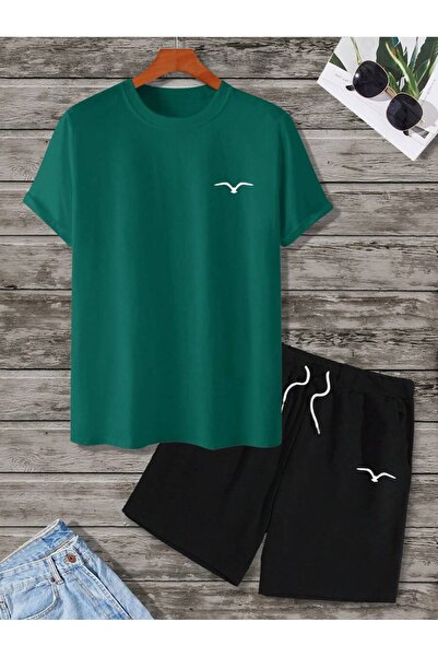 OVER HEAD Чоловічий комплект з шортами та футболкою з принтом чайки Oversize