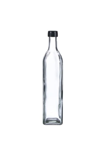 OEM Sticlă de ulei, capac cu filet, negru/transparent, 750 ml, 30 x 6,4 cm