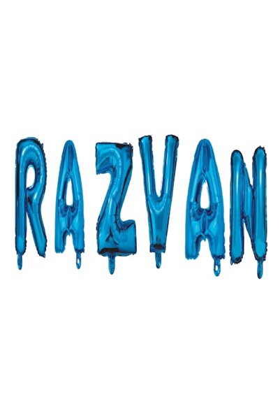OEM Σετ μπαλόνια με γράμματα Razvan, μπλε, 40 εκ.