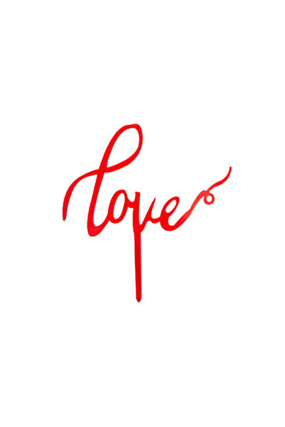 OEM Decor pentru tort Love, model simplu, roșu, 14cm