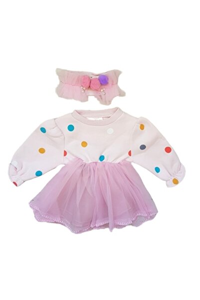 Miniworld - Rochie din bumbac cu interior căptușit, detalii din tul, buline, ...