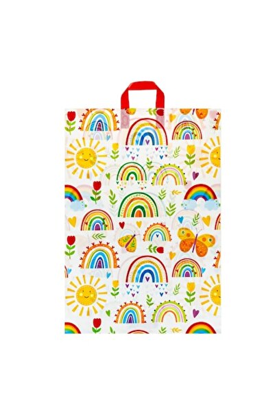 OEM Pungă cadou, No Brand, Curcubeu, Fluturi, Inimioare, Multicolor, 50x10x70cm