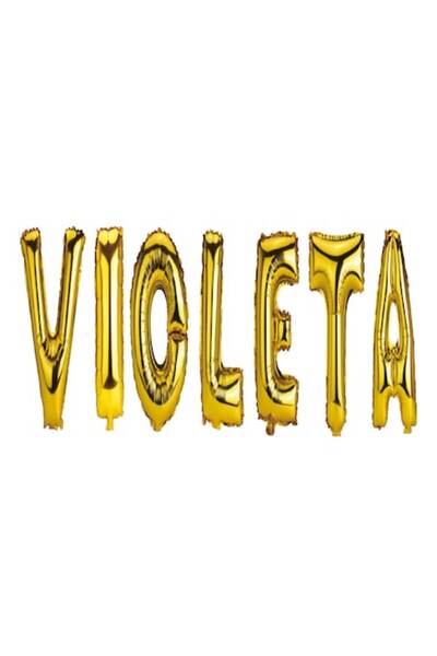 OEM Set baloane cu litere în formă de nume violet și auriu, 40 cm