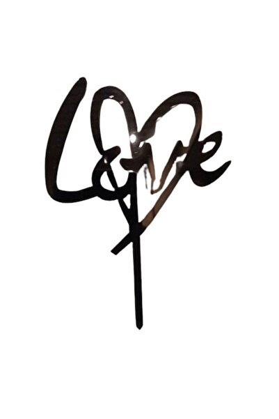 OEM Decor tort Love, model inimă, NEGRU, 12x14cm