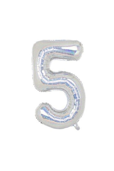 OEM Φολιδωτό μπαλόνι, ESB, ολογραφικό, αριθμός 5, 105 cm