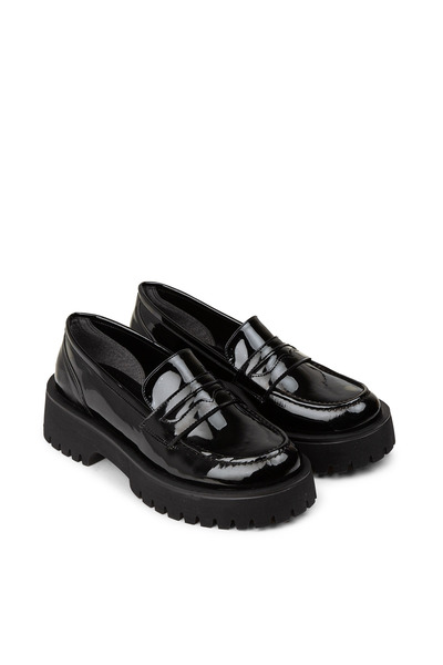 Deery Дамски черни лачени мокасини