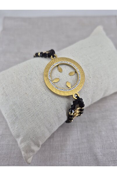 PİNA HEDİYELİK AKSESUAR Yarım Altın Takılan Çelik Çerçeveli Zirkon Taşlı Makr...